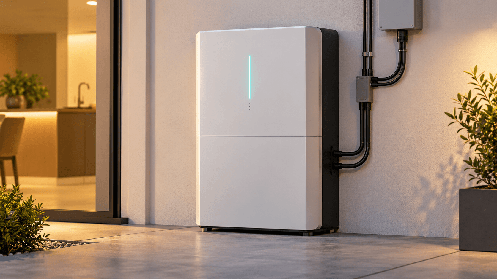 Modern home battery installation on a wall showing a home battery without solar in SA and NSW